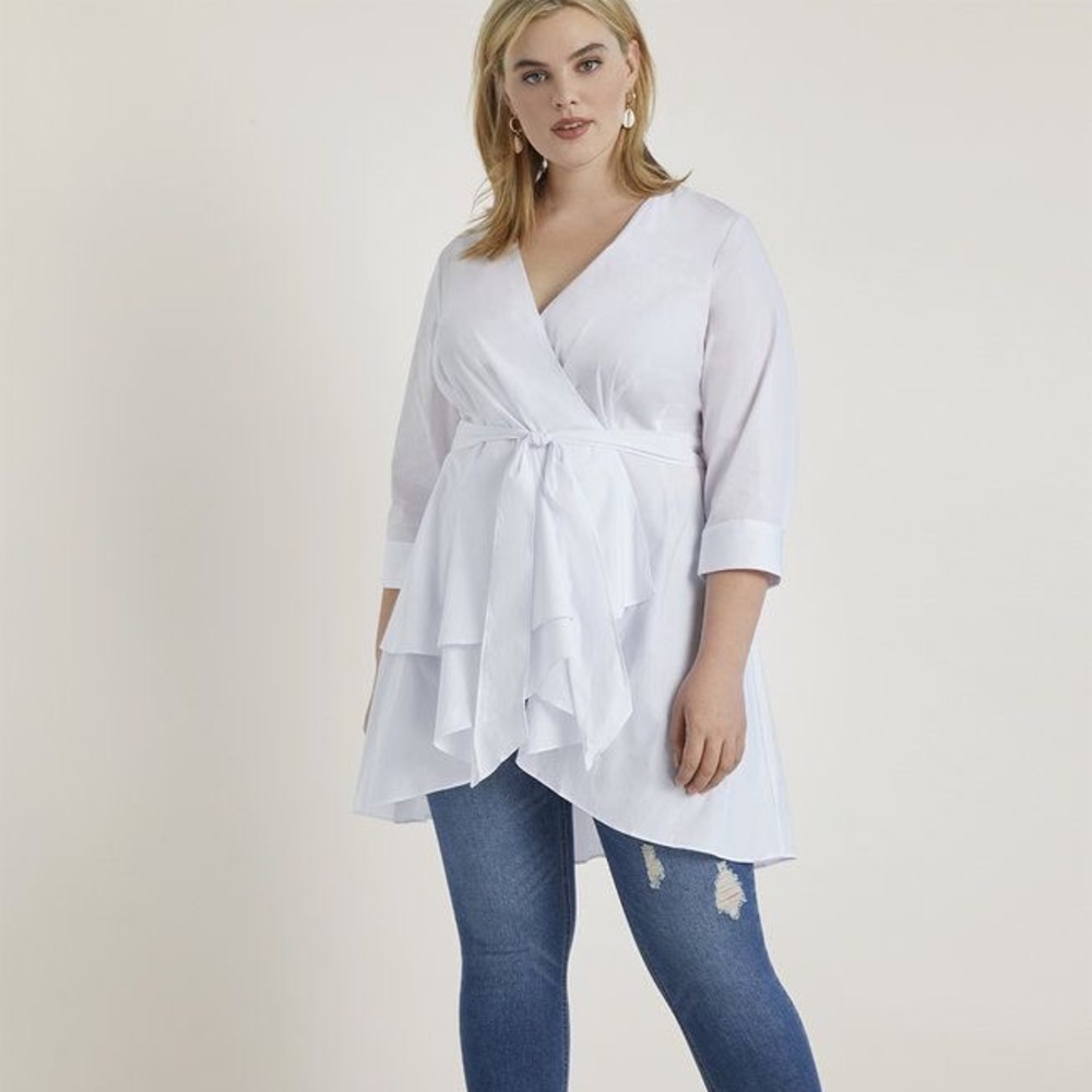 Eloquii Drama Peplum Blouse SZ 14